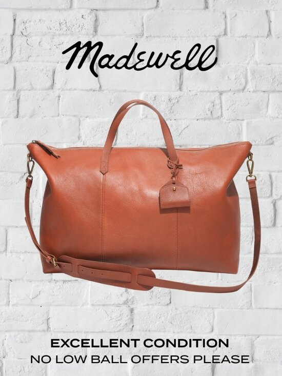Madewell Handbags - Madewell Transport Weekender Leather Bag English Saddle - Excellent Condition